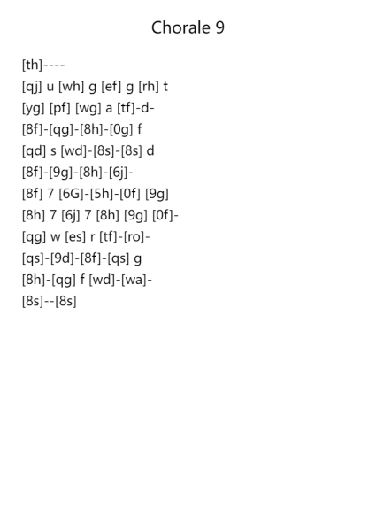 Chorale No. 9 "Darin Dappa"