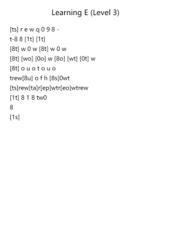 Learning E (Level 3)