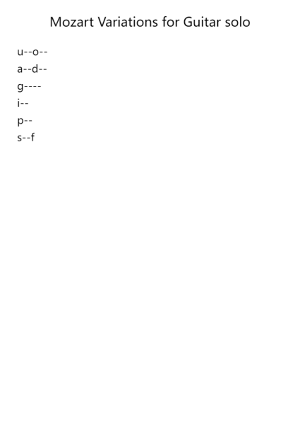 Variations for Guitar solo