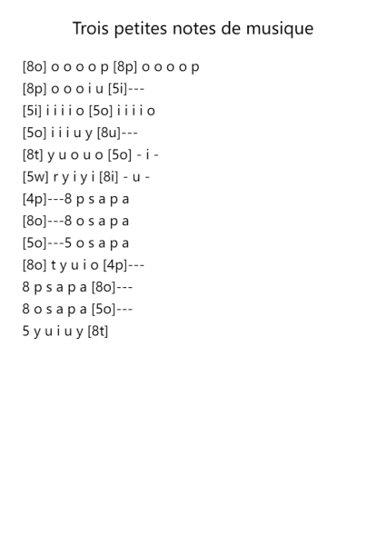 Trois petites notes de musique