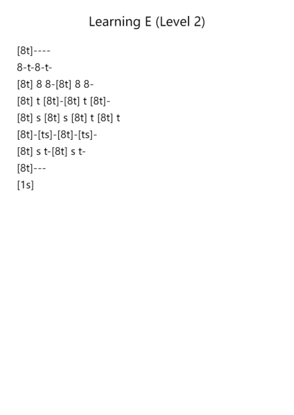 Learning E (Level 2)
