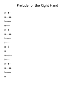 Prelude for the Right Hand
