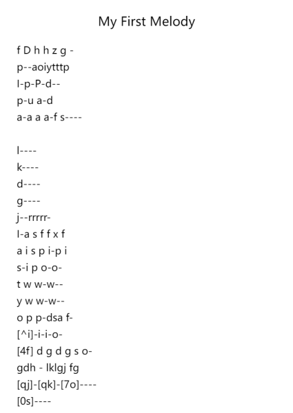 My First Melody