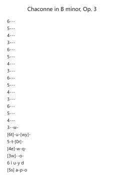 Chaconne in B Minor, Op. 3