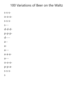 100 Variations of Beer on the Waltz