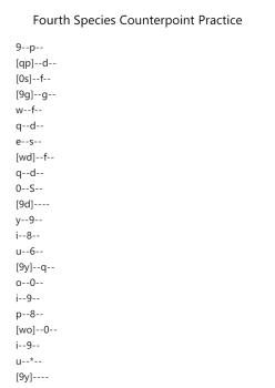 Fourth Species Counterpoint Practice