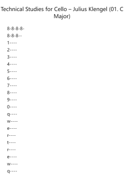 Technical Studies for Cello in C Major