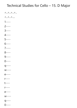 Technical Studies for Cello, Op. 68, No. 15 in D Major