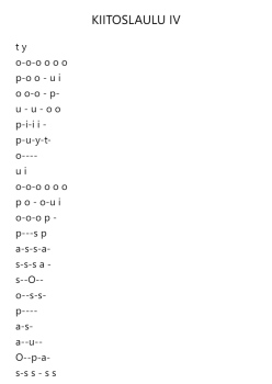 KIITOSLAULU IV