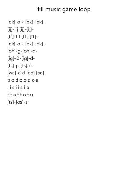 fill music game loop