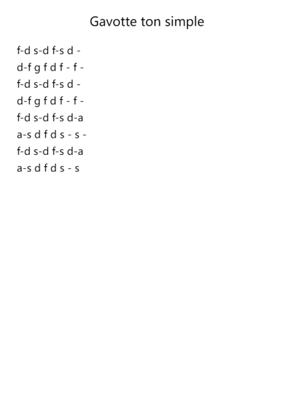 Gavotte ton simple