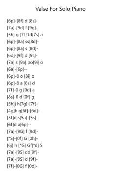 No. 132 Valse for Solo Piano