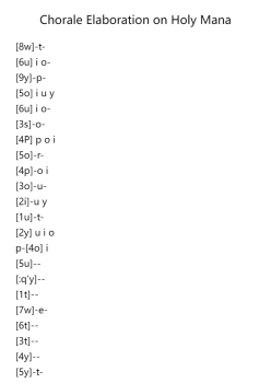 Chorale Elaboration on Holy Mana
