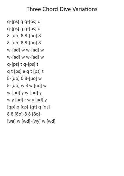 Three Chord Dive Variations