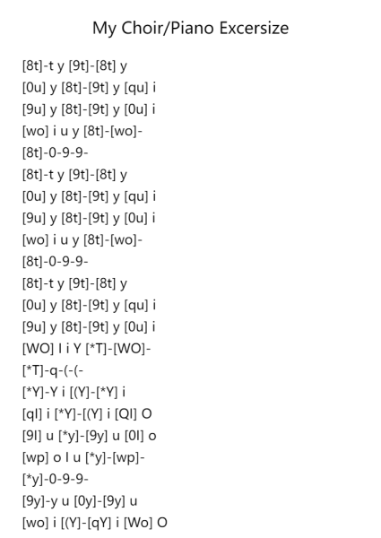My Choir/Piano Exercise