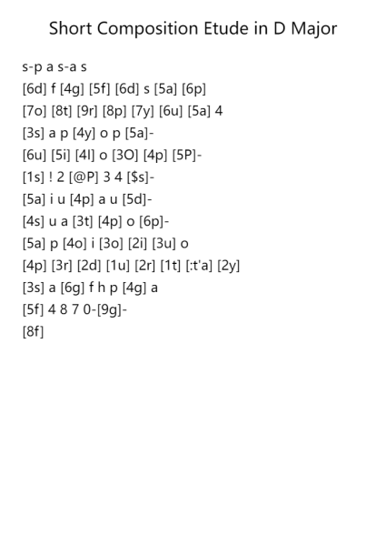 Short Composition Etude in D Major