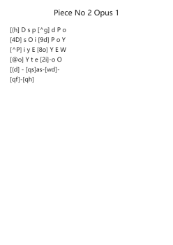 Piece No. 2 Opus 1