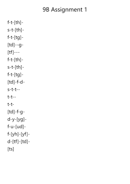9B Assignment 1