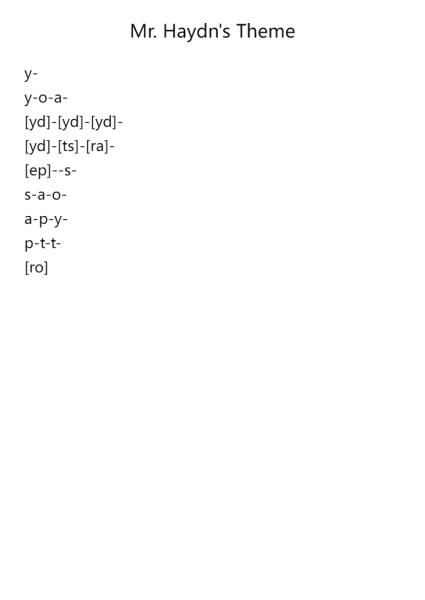 Mr. Haydn's Theme