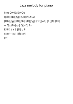 Jazz melody for piano