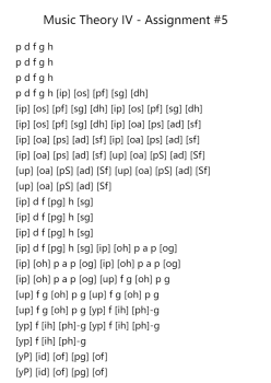 Music Theory IV - Assignment #5