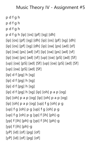 Music Theory IV - Assignment #5