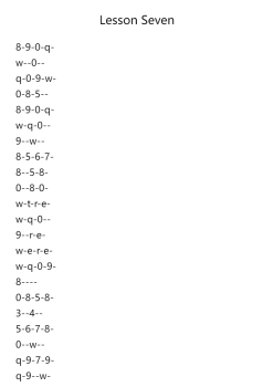 Lesson Seven