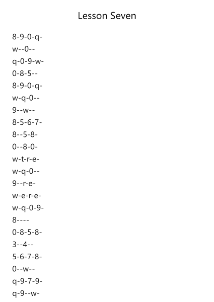 Lesson Seven