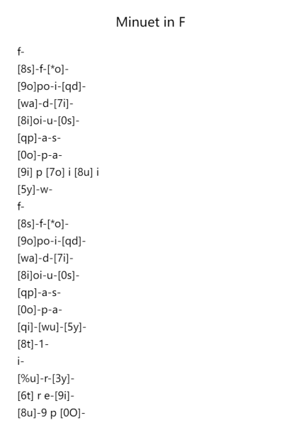 Minuet in F