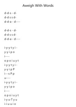 Aweigh With Words
