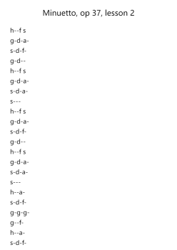 Minuetto, Op. 37, Lesson 2