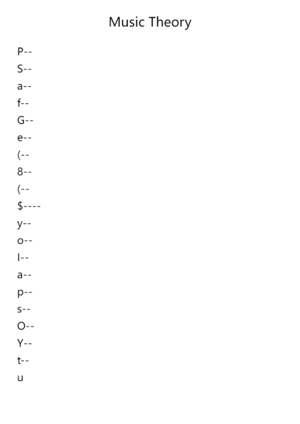 Music Theory