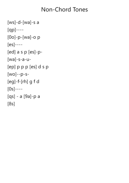 Non-Chord Tones