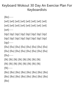 Keyboard Wokout 30 Day An Exercise Plan For Keyboardists