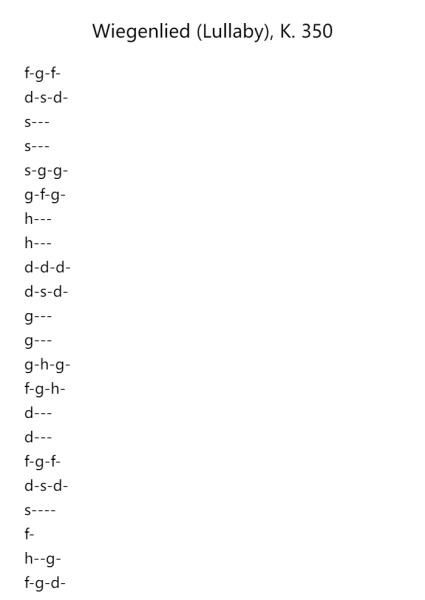 Wiegenlied (Lullaby), K. 350