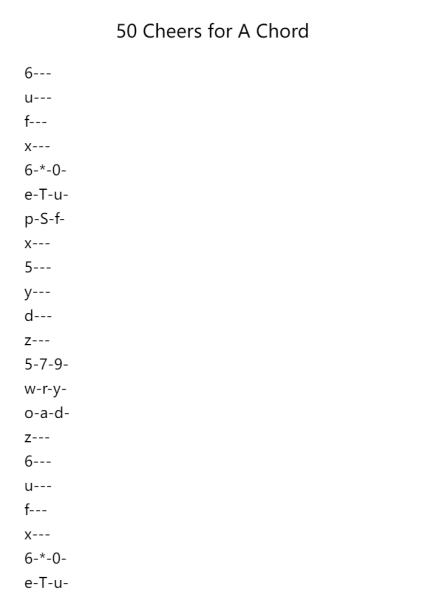 50 Cheers for A Chord