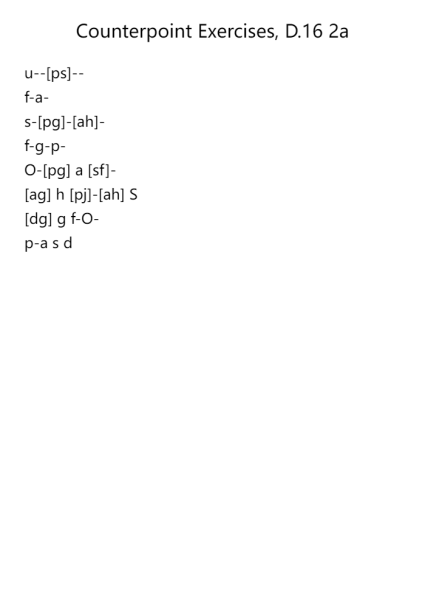 Counterpoint Exercises, D.16: IIa