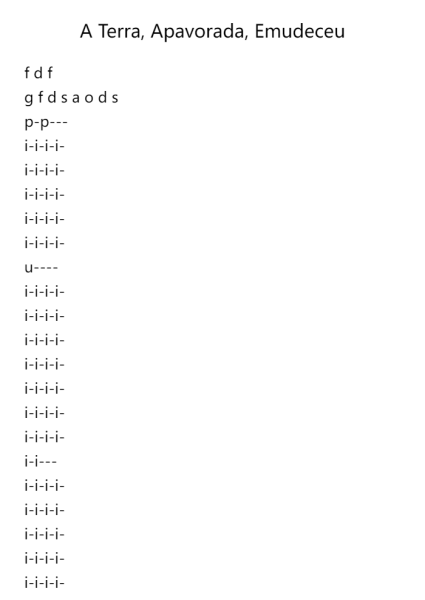 A Terra, Apavorada, Emudeceu