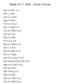 Week of 5 1 2024 - Guitar Chords