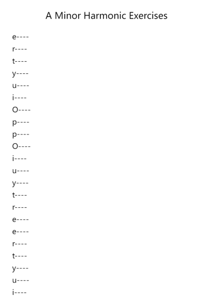 A Minor Harmonic Exercises