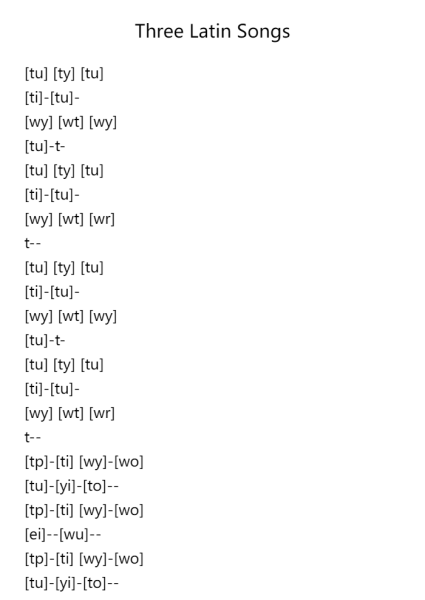 Three Latin Songs