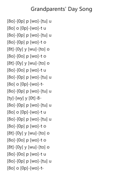 K PK Grandparents' Day Song