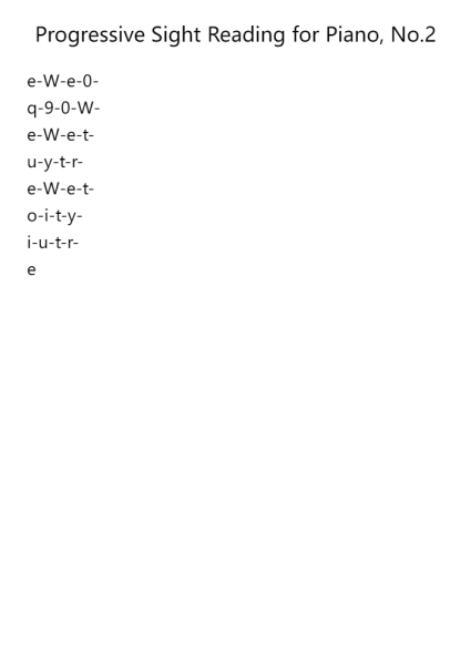 Progressive Sight Reading for Piano, No.2