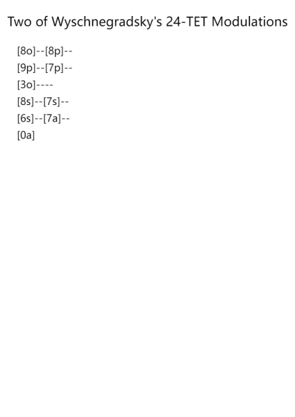 Two of Wyschnegradsky's 24-TET Modulations
