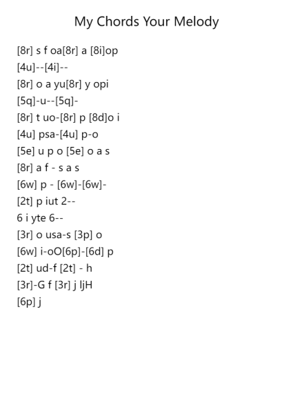 My Chords Your Melody