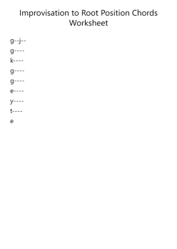 Improvisation to Root Position Chords Worksheet