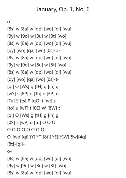 January, Op. 1, No. 6