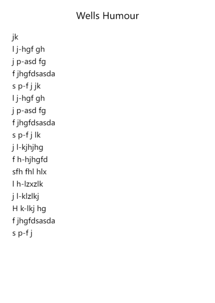 Wells Humour