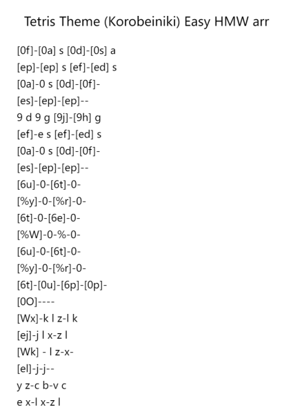 Tetris Theme (Korobeiniki) Easy HMW arr
