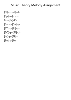 Music Theory Melody Assignment